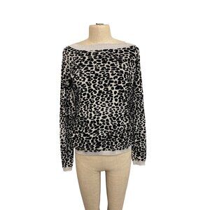 Express Womens Leopard Print Long Sleeve Sweater Size L